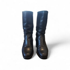 Vintage Santana Rugged Black Leather Boots Sz 6.5 M Retro Outdoor Mountain Style